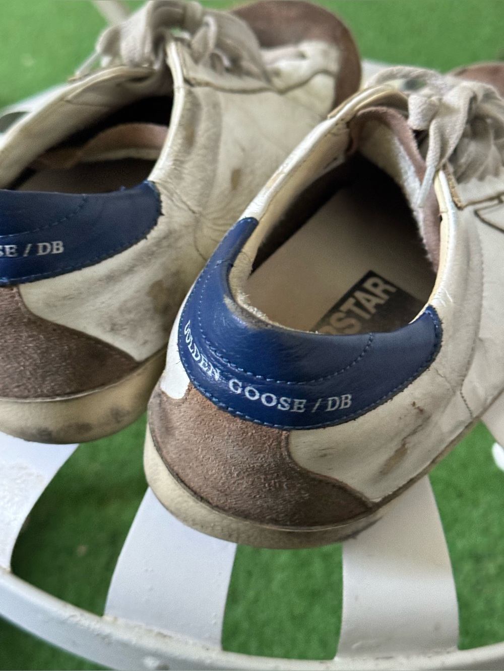 41 Golden Goose GGDB Super-Star Sneakers White/tan/blue | Size 41 - Picture 2 of 6